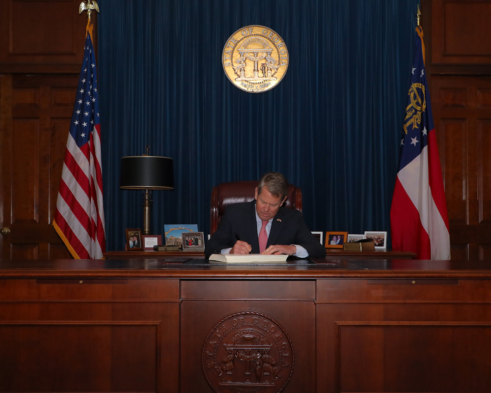 Georgia Gov. Brian Kemp signs the fiscal year 2022 state budget that designated $26.1 million for capital projects at the UGA College of Agricultural and Environmental Sciences